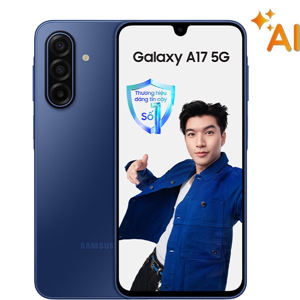 Điện thoại Samsung Galaxy A17 5G màu xanh, biểu tượng cho sự phát triển của công nghệ và đầu số 092