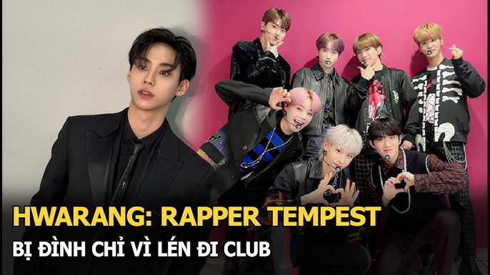 Nhóm nhạc TEMPEST với Hwarang và các thành viên khác trên sân khấu