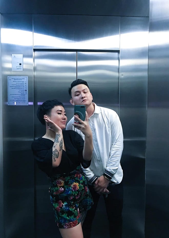Huỳnh Tú và chồng hạnh phúc