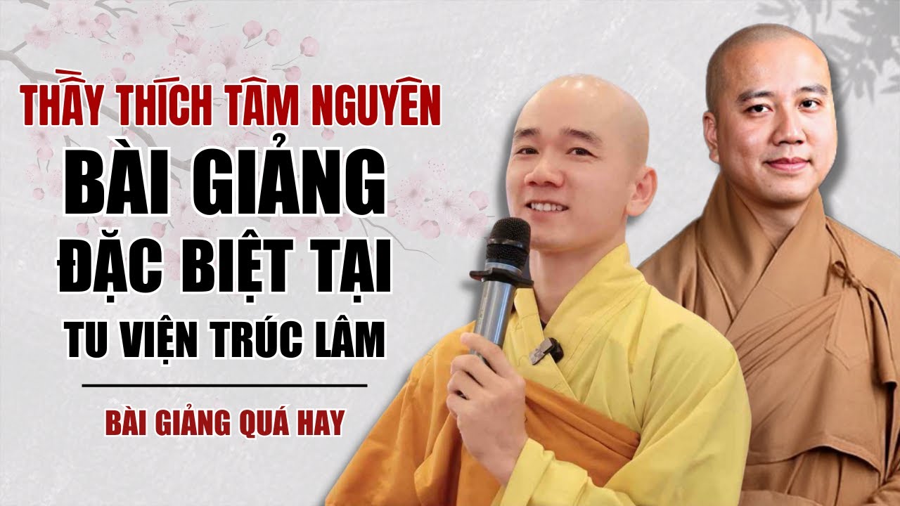 Sư thầy Thích Tâm Nguyên đang ngồi thuyết pháp trước một nhóm người, bối cảnh trong một khóa tu hoặc buổi tọa đàm