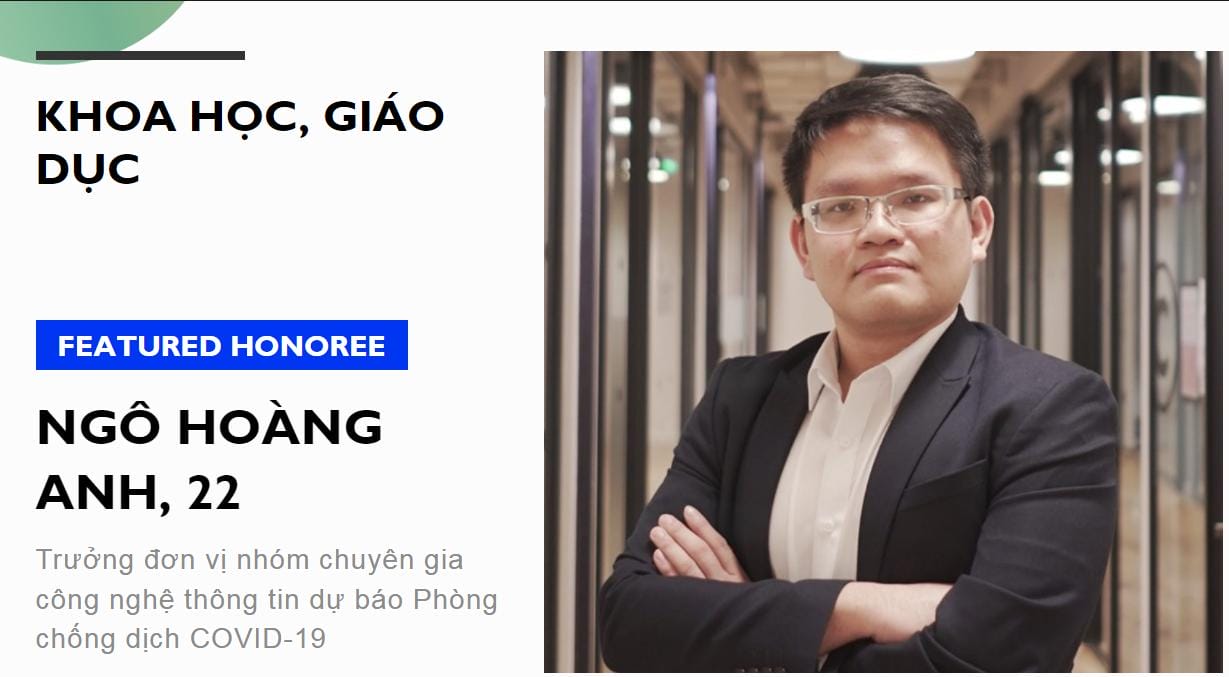 Ngô Hoàng Anh, gương mặt trẻ nhất trong danh sách Forbes Under 30 Việt Nam, trong một sự kiện