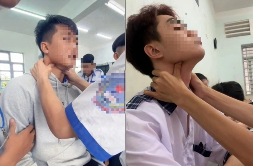 Một nhóm bạn trẻ đang thể hiện hành động gây nguy hiểm của trào lưu bắt pen, minh họa rủi ro sức khỏe.