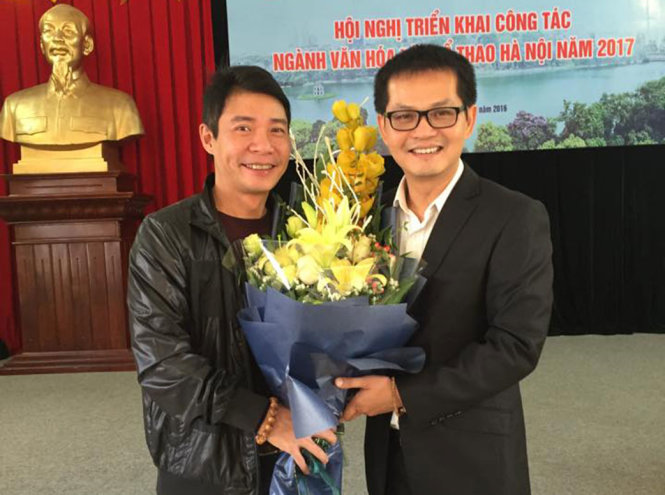 NSND Trung Hiếu trong vai trò Giám đốc Nhà hát Kịch Hà Nội, góp phần phát triển nghệ thuật